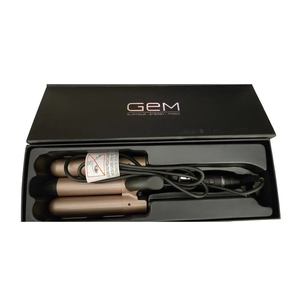 GEM Triple Barrel Hair Waver | Triple Ceramic | Dual Voltage | Rose Gold | NEW - Picture 3 of 3
